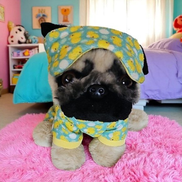 GUND Doug the Pug Sleepy Time Doug plush stuffed puppy dog 9-in pajama eye mask - Picture 1 of 15